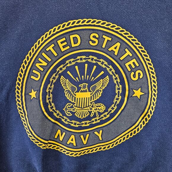 US Navy Sweatshirt Adult Size Medium Blue Crewneck Logo Pullover Soffe - Picture 2 of 9